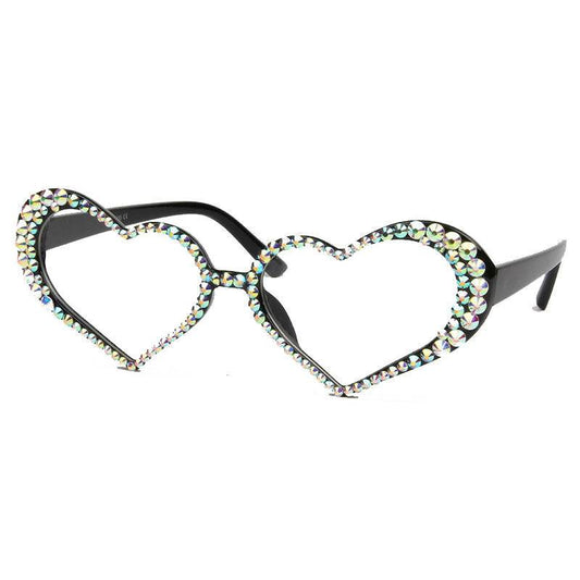 European And American New Peach Heart Diamond Sunglasses Female Cute Cat Eye Heart Shape - Mubimart