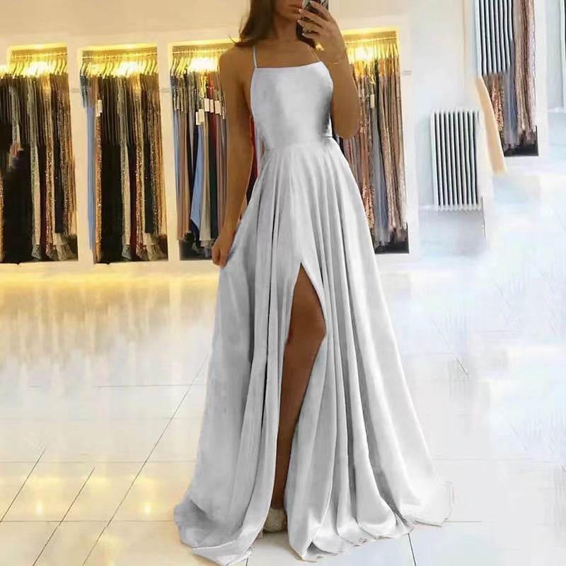 Evening Dress Prom Robe Formal Simple Split - Mubimart