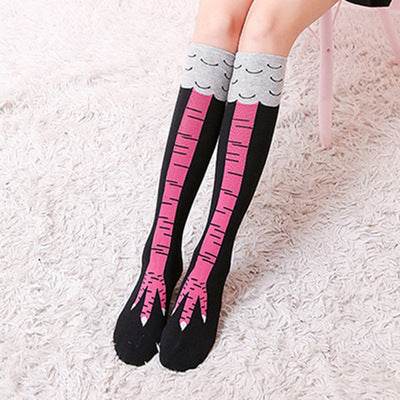 Spring And Autumn Knee Socks Funny Chicken Socks - Mubimart