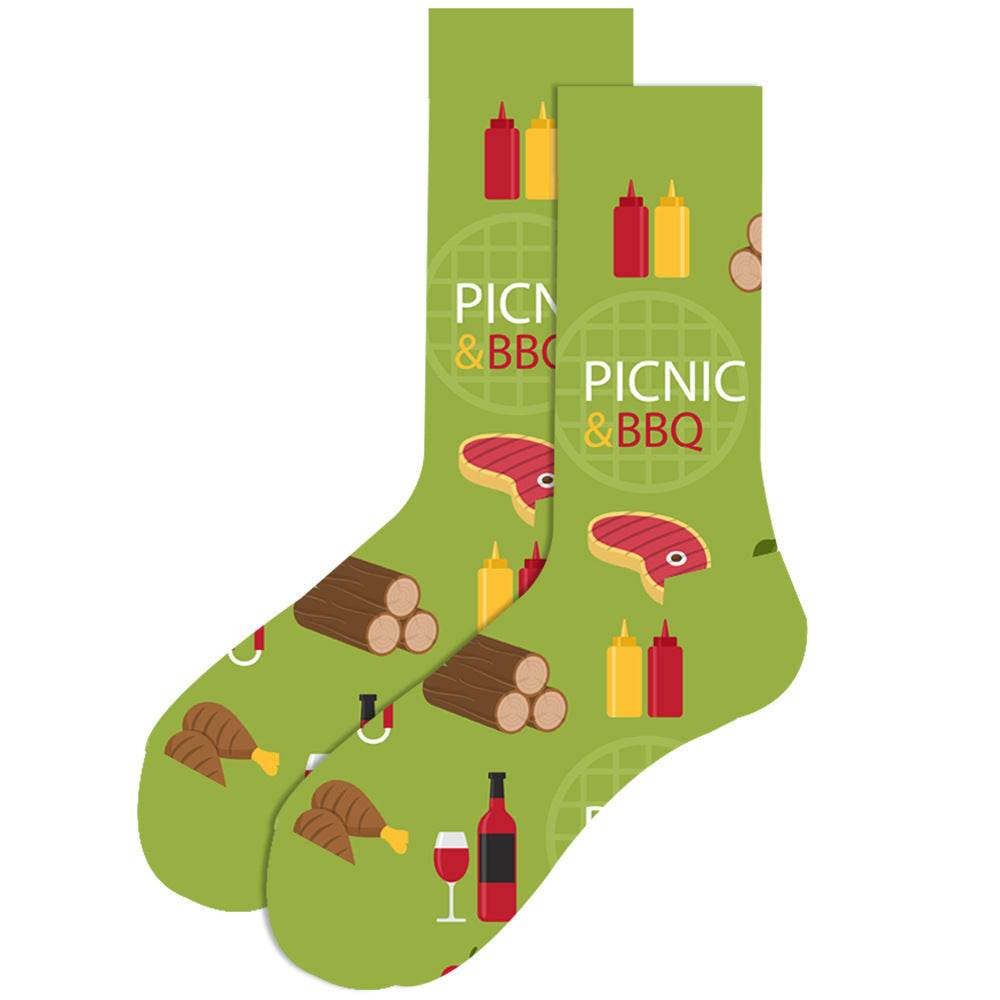 Men's Socks Santa Claus Moose Men's Mid-tube Socks Tide Cotton Socks - Mubimart