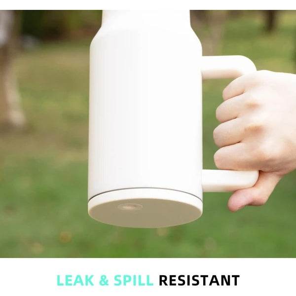 40 Oz Tumbler With Handle, Reusable Insulated Cup With Lid And Straw, Stainless Steel Water Bottle, Travel Mug For Cold And Hot - Mubimart