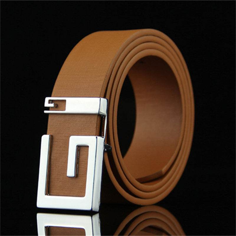 Men's And Women's Fashionable And Simple Smooth Buckle Belts - Mubimart