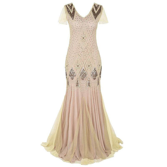 Vintage Plus Size Party Sequin Dress - Mubimart