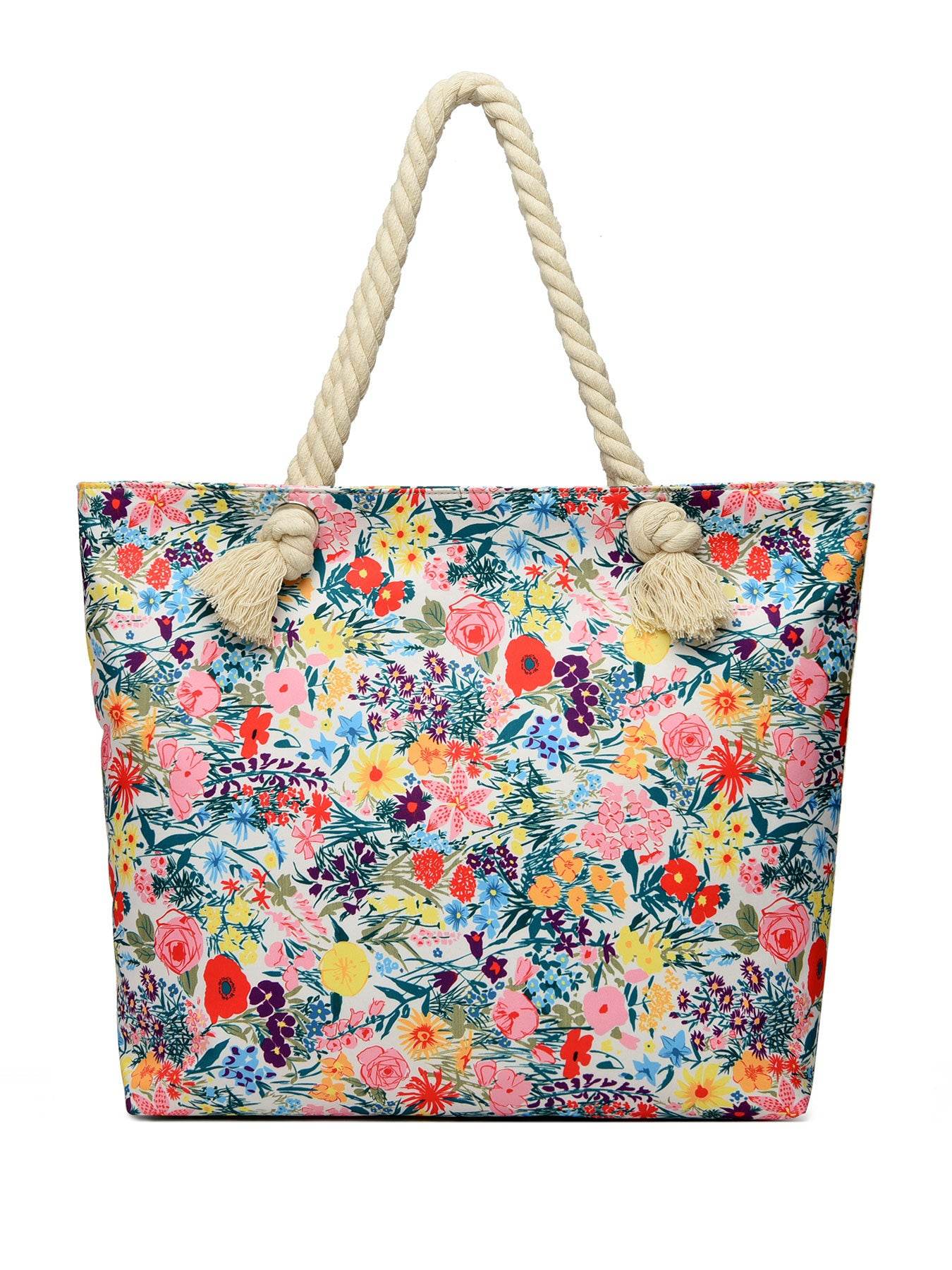 Art Flower Pattern Beach Bags For Women, Beach Bag Tote Waterproof Sandproof, Beach Bags For Women - Mubimart