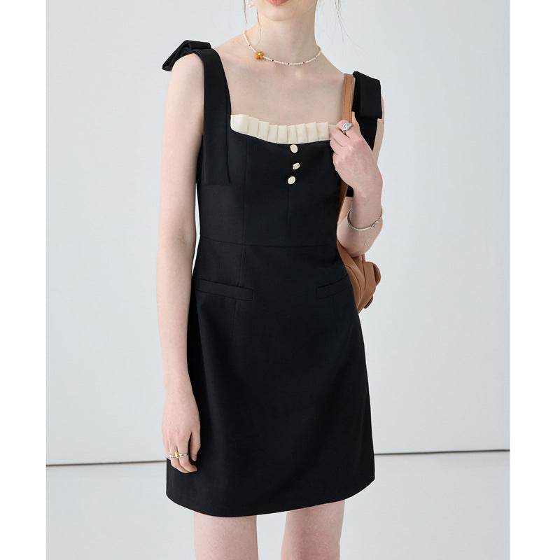 Black Camisole Dress Slimming Temperament - Mubimart