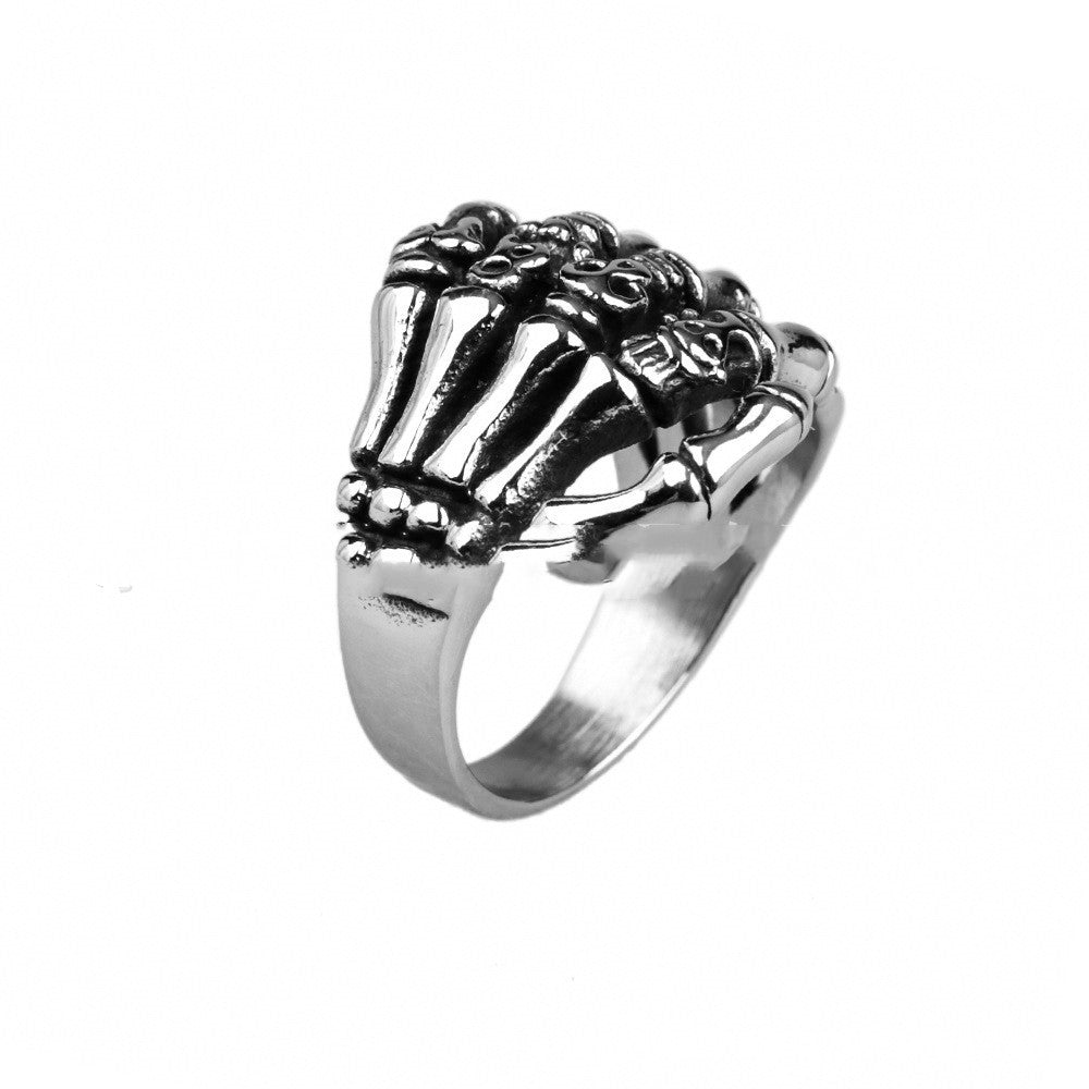 Palm Skull Titanium Stalen Heren Ring