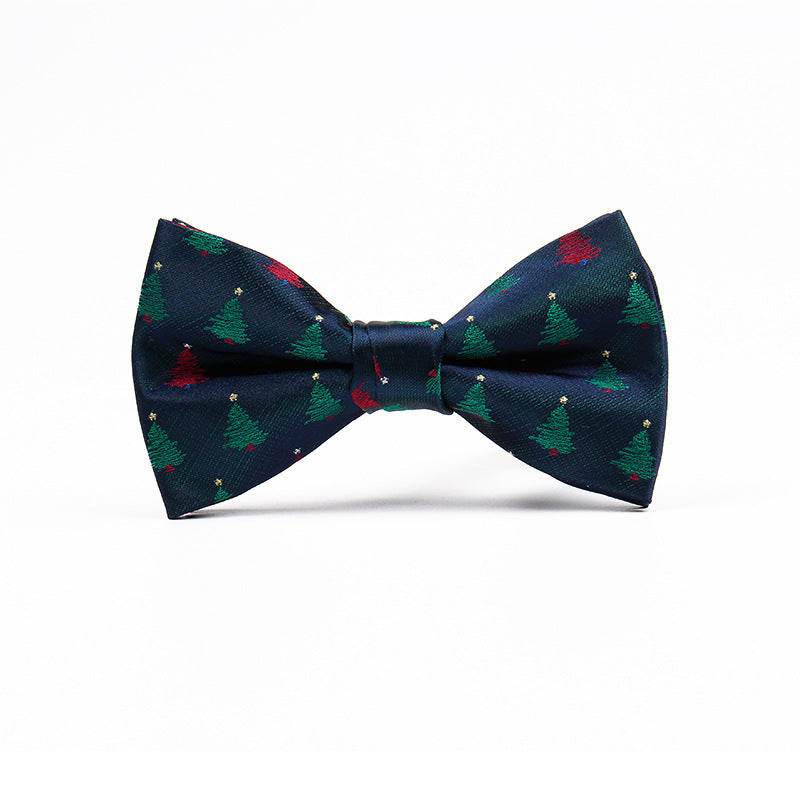 Mens Christmas Fashion Casual Print Bow Tie - Mubimart
