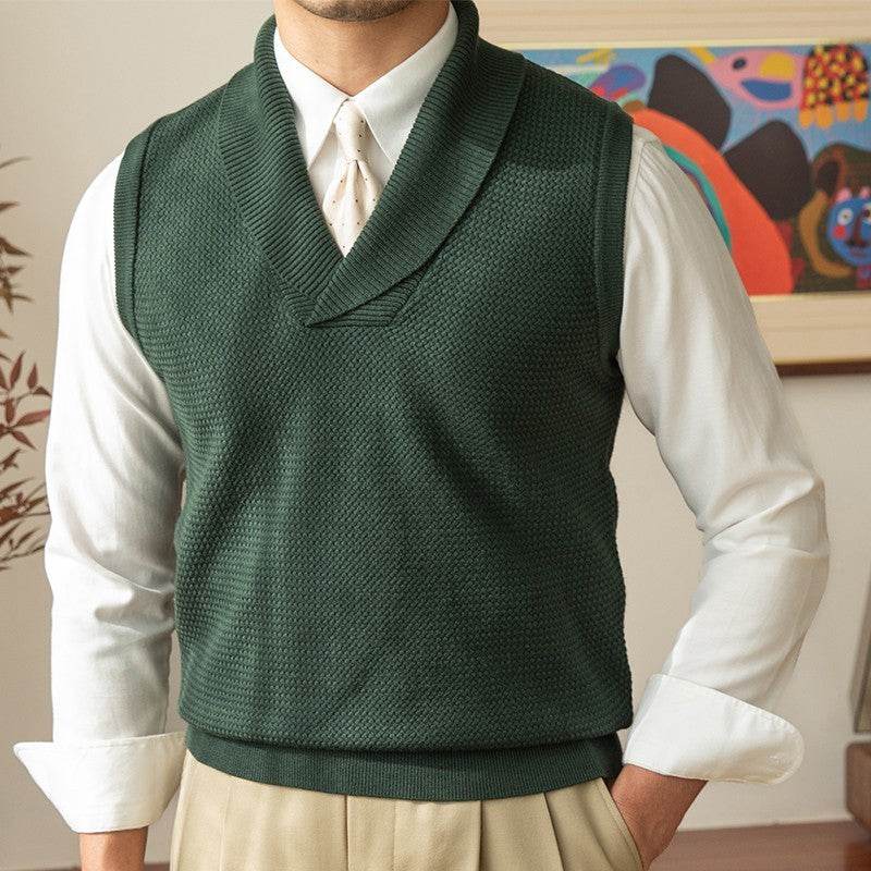 Casual Retro Warm Sweater Vest - Mubimart
