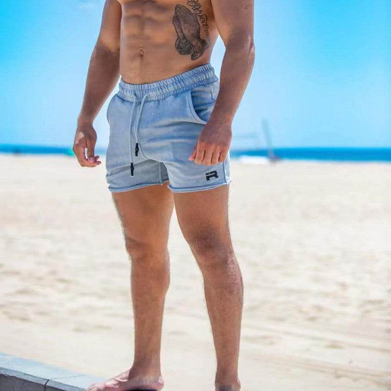 Muscle Workout Brothers Men's Terry Leisure Training Shorts - Mubimart