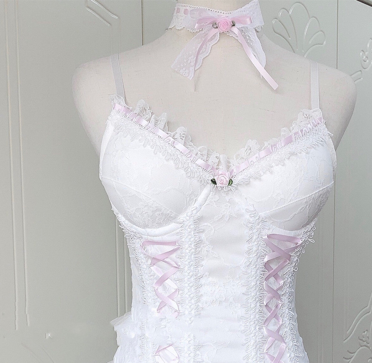 French Retro Lace Corset Sling Top Women - Mubimart -  