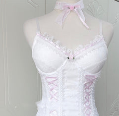 French Retro Lace Corset Sling Top Women - Mubimart -  