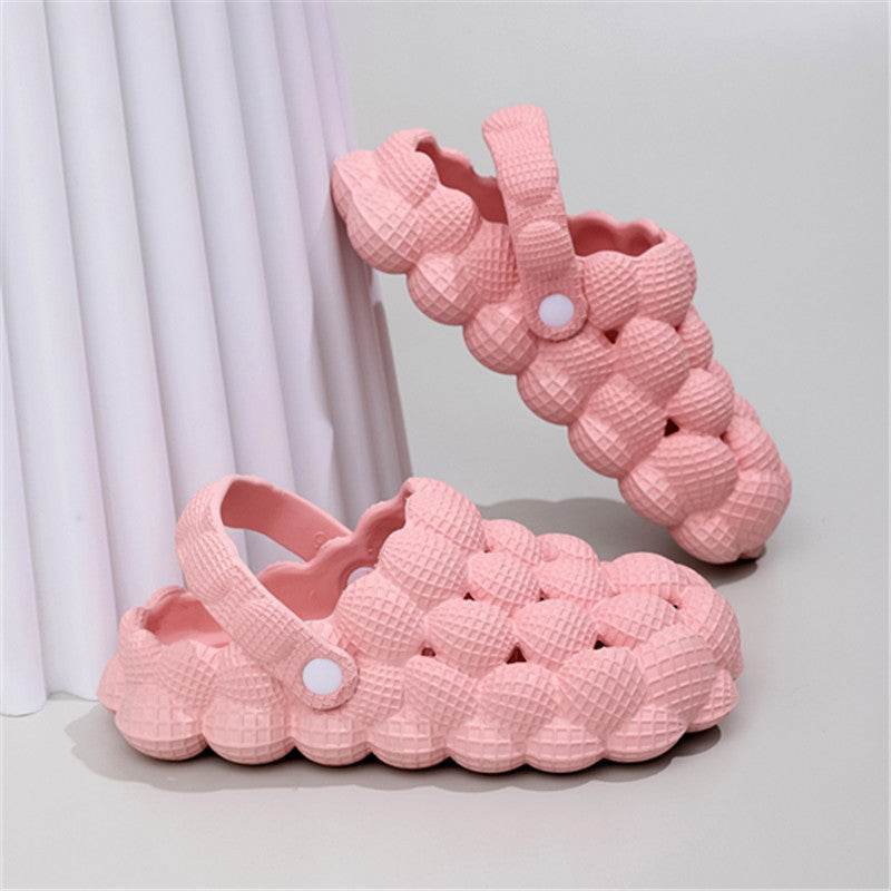 Womens Soft Sole Bubble Clogs Lightweight Solid Color Slippers - Mubimart