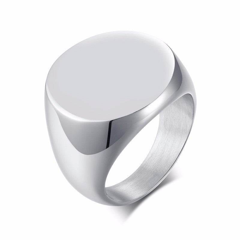 Round Ring Gold Men Fashion Trend - Mubimart