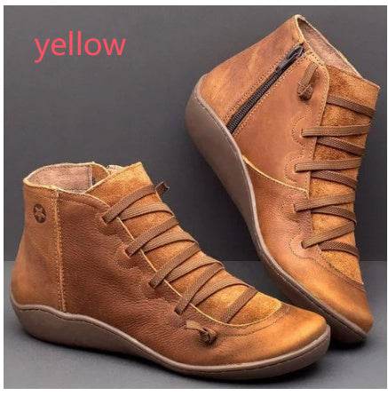 Casual booties women's boots flat boots - Mubimart