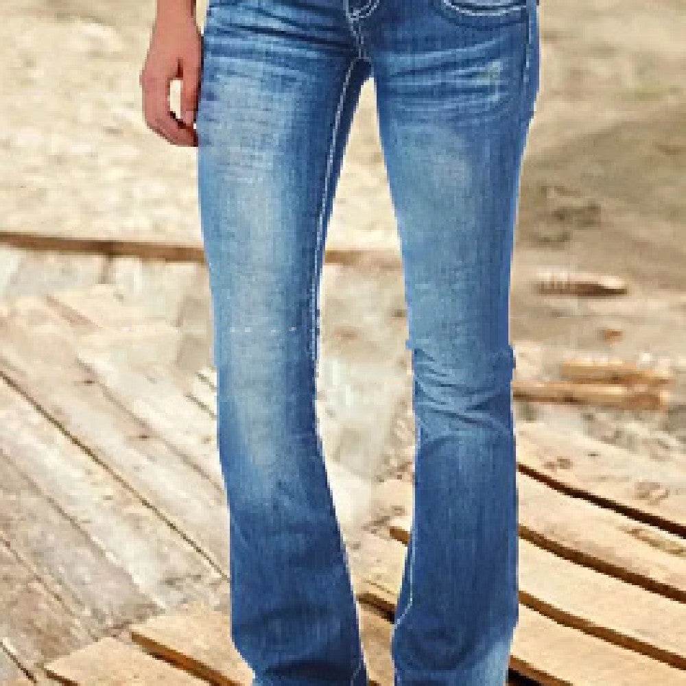Women's Low Waist Flare Jeans - Mubimart