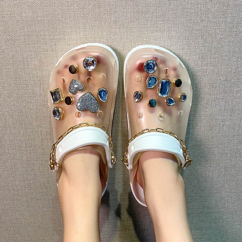 Sandals Women Platform Jelly Shoes Women Transparent Rain Boots Sandals - Mubimart