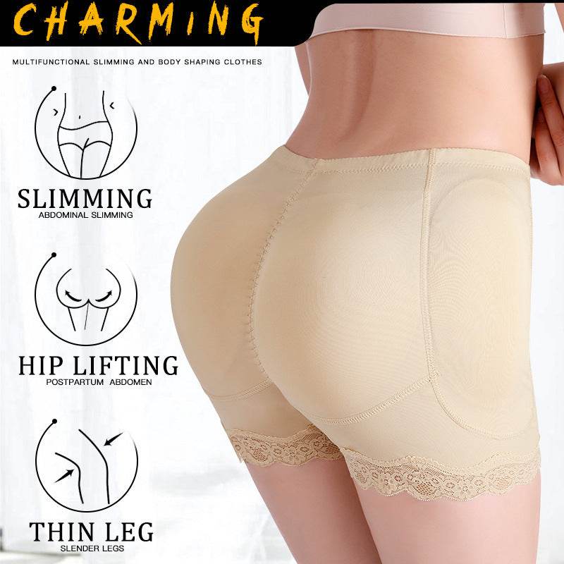 Lace Tie Belt Hip Pad Corset Body Shaper Panties - Mubimart