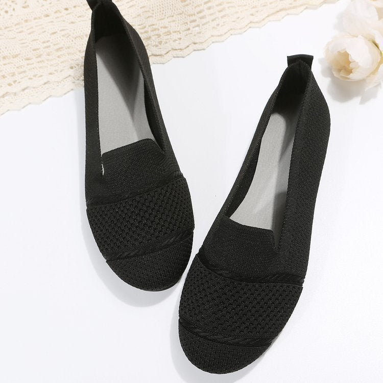 Women's Ballet Flats Round Toe Soft Sole Slip On Lazy Shoes Walking Flat Loafers