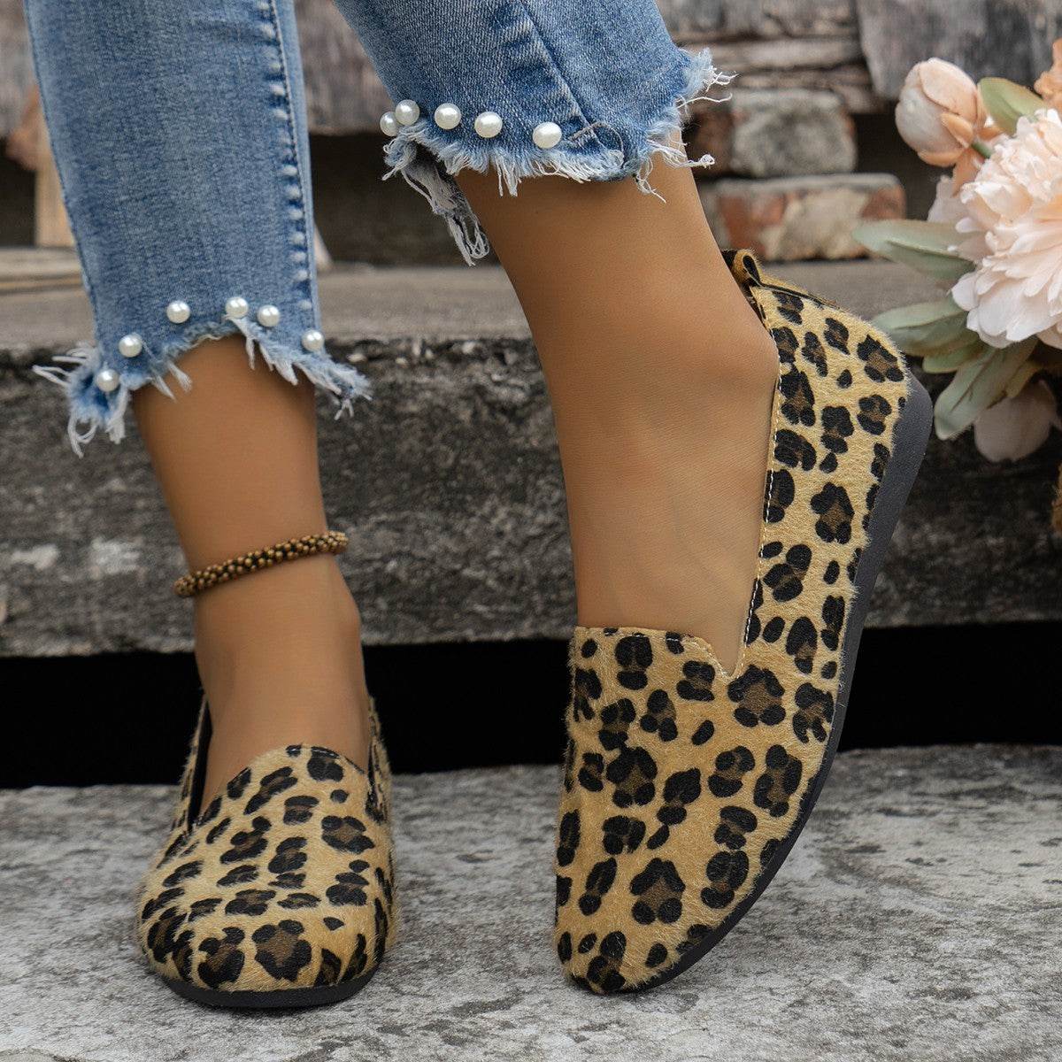 European And American Round Head Low Heel Flats Women - Mubimart