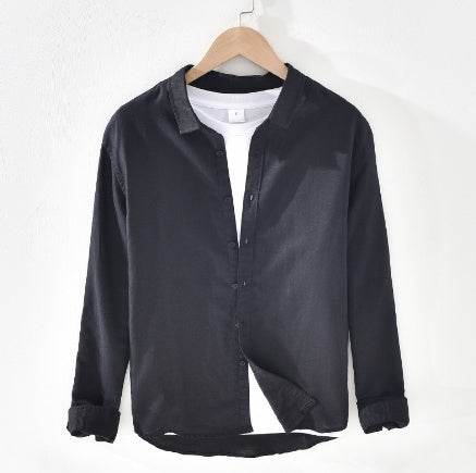 Cotton linen shirt men - Mubimart