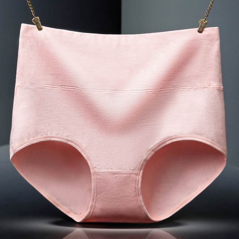 Plus Size Plus Size Cotton Ladies Panties Belly Control Buttocks High Waist Panties Pure Cotton High Waist Panties - Mubimart