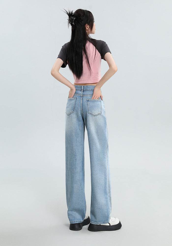 Fashion Personality Wide Leg Jeans For Women - Mubimart