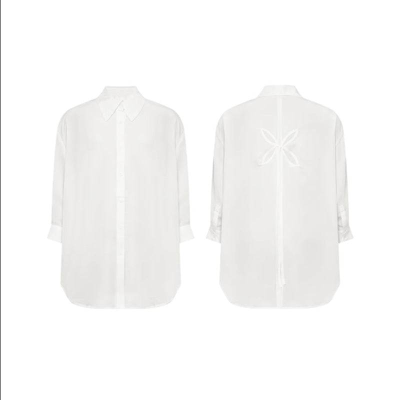 French Romantic Openwork Blouse Women - Mubimart