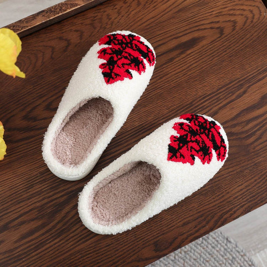 Christmas Tree Home Slippers Fashion Non-slip Floor Bedroom Slipper For Women Fuzzy House Shoes Winter - Mubimart