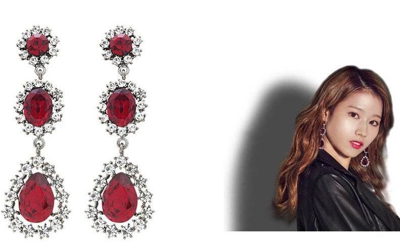 Temperament Crystal Glitter Stud Earrings Women Earrings - Mubimart