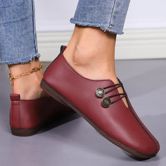 Casual Square Toe Flats Schoenen Mode Slip-on Knoop Loafers Damesschoenen