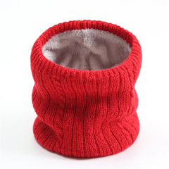 Twist Wide Striped Fleece-lined Knitting Scarf For Men