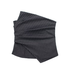 Diagonal Neck Pinstripe Tight Pleated Corset Top - Mubimart - Corset top 