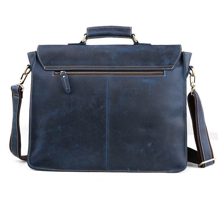 Genuine Leather Men's Business Briefcase - Mubimart