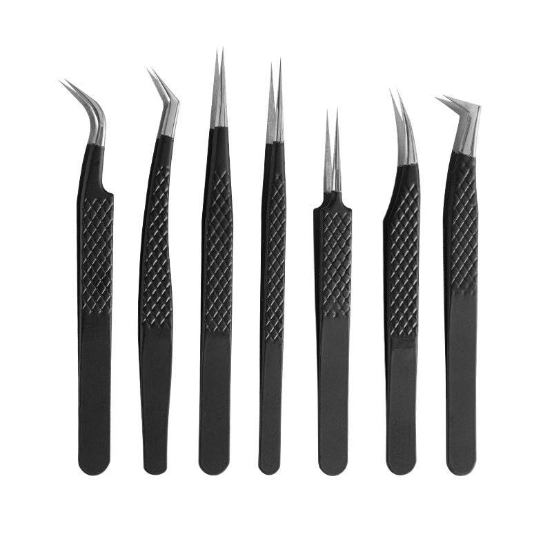 Stainless Steel Tweezers High Density Beauty Flowering Grafting False Eyelash Tweezers - Mubimart