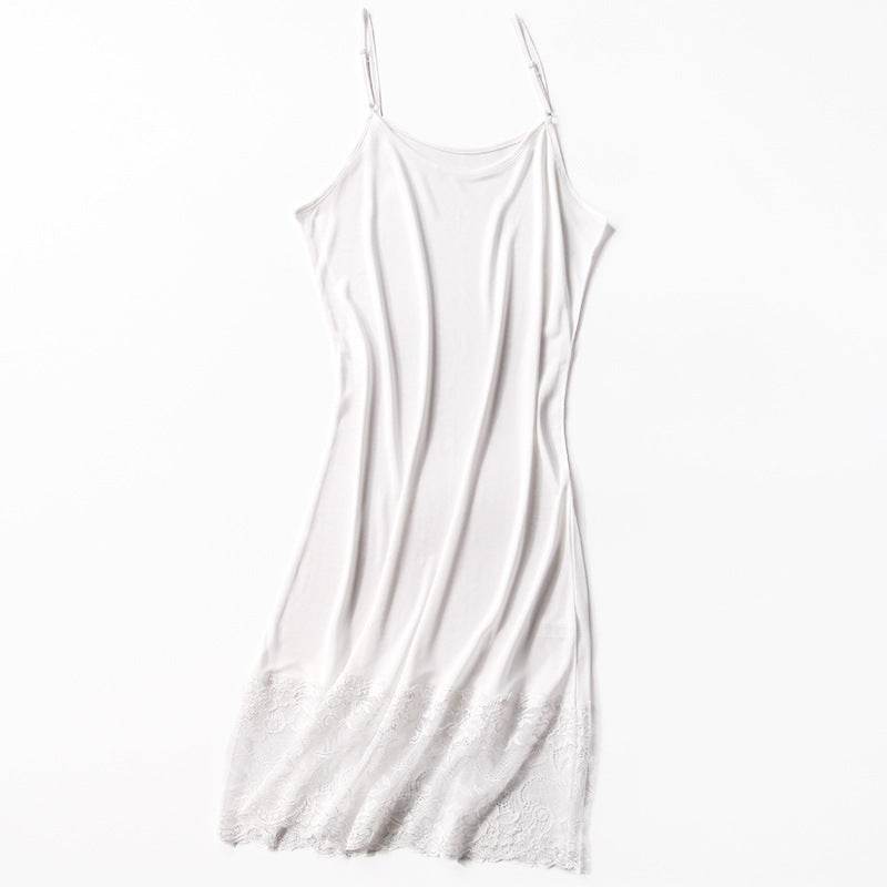 Summer Silk Slip Dress Black - Mubimart