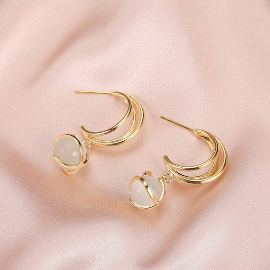 Opal Butterfly Stud Earrings Women - Mubimart