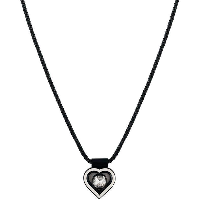 Black Chain Stitching Love Necklace For Women - Mubimart