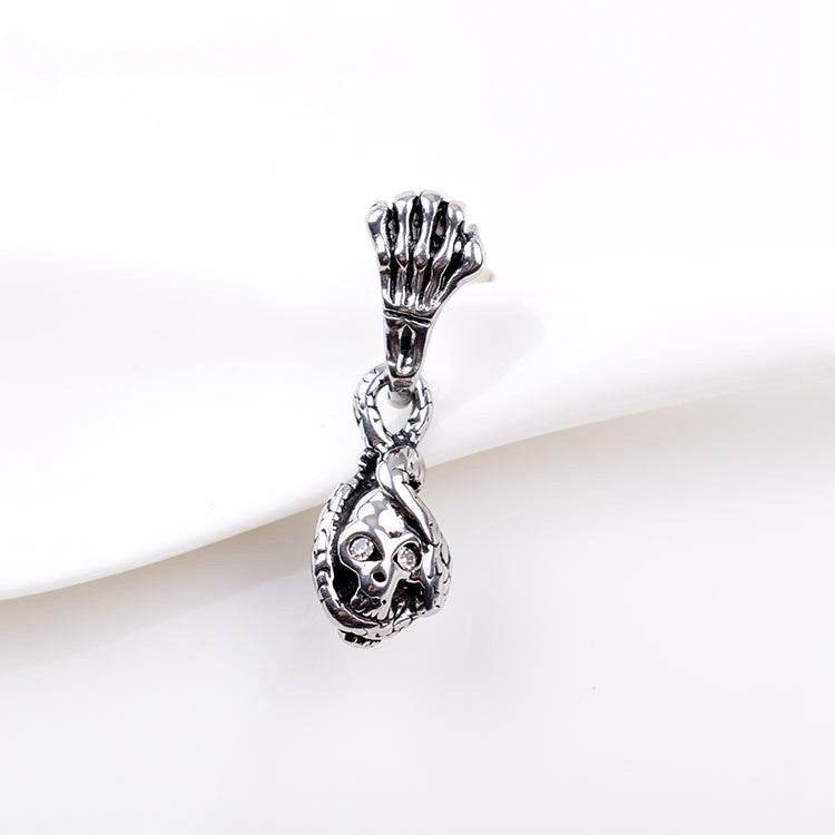 Titanium Steel Casting Ghost Head Ear Studs Men Personalized Earrings - Mubimart