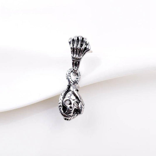 Titanium Steel Casting Ghost Head Ear Studs Men Personalized Earrings - Mubimart
