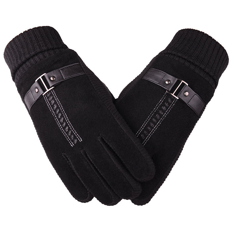 Herren Schweinsleder Handschuhe Winter Skifahren Outdoor Reiten Wärme Verdickt