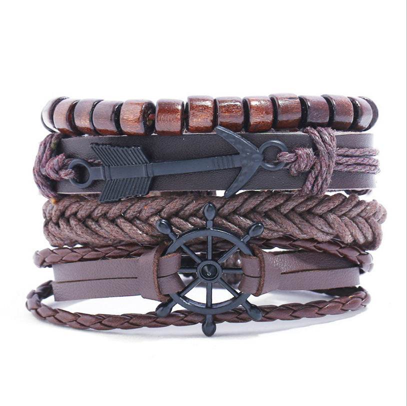 New Retro Student Beaded Bracelet Set Hand Weaving Bracelet Women - Mubimart