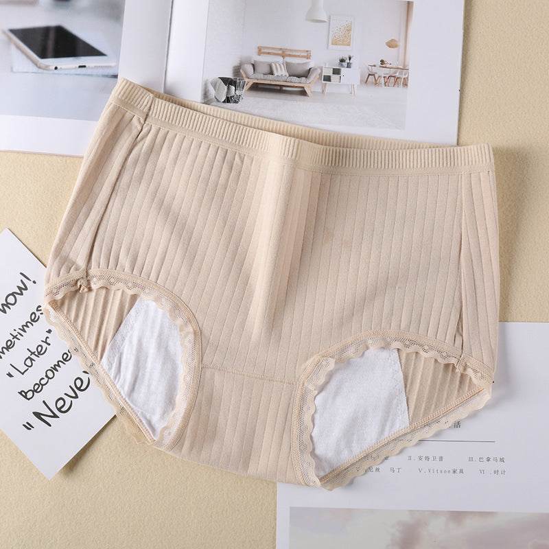 new underwear comes in a large size medium waist cotton menstruating period anti-leakage waterproof and antibacterial women's underwear - Mubimart