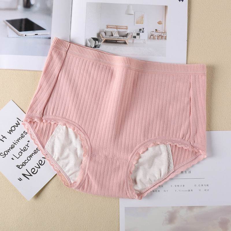 new underwear comes in a large size medium waist cotton menstruating period anti-leakage waterproof and antibacterial women's underwear - Mubimart