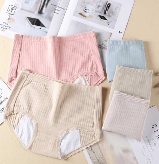 new underwear comes in a large size medium waist cotton menstruating period anti-leakage waterproof and antibacterial women's underwear - Mubimart