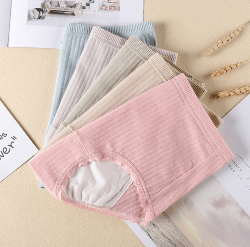 new underwear comes in a large size medium waist cotton menstruating period anti-leakage waterproof and antibacterial women's underwear - Mubimart