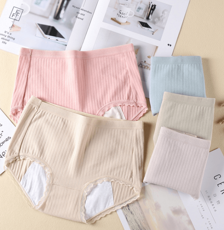 new underwear comes in a large size medium waist cotton menstruating period anti-leakage waterproof and antibacterial women's underwear - Mubimart