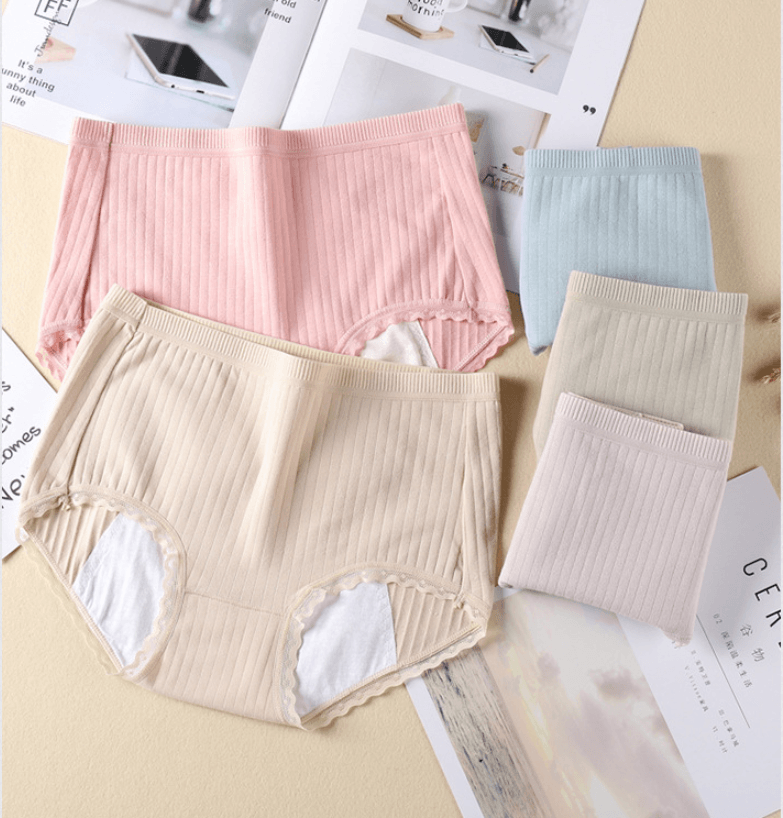 new underwear comes in a large size medium waist cotton menstruating period anti-leakage waterproof and antibacterial women's underwear - Mubimart