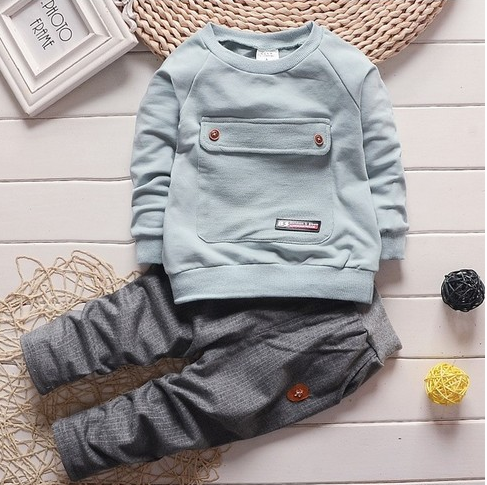 toddler baby clothes children suit 0-3 years old suit + pants children's sportswear boys girls children's clothing brand - Mubimart - Clothing Set 